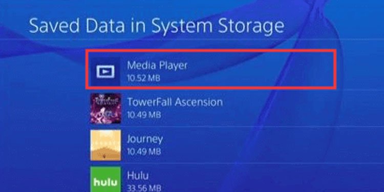 Media Player gespeicherte Daten PS4