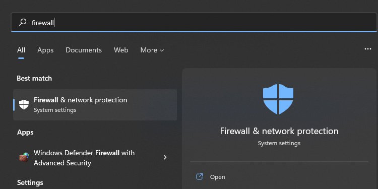 Firewall öffnen