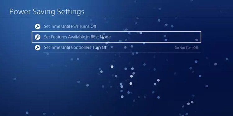 PS4-Set-Funktionen im Ruhemodus verfügbar