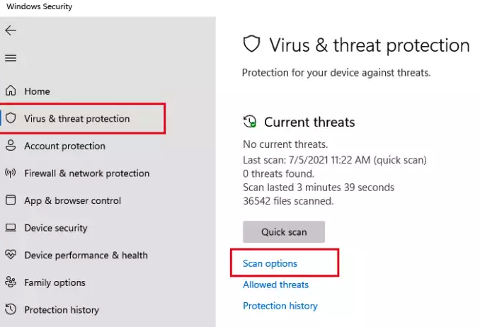 Viren- und Bedrohungsschutz für Windows 11