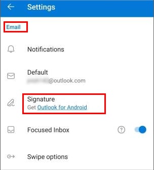 Outlook-Signatur-Android