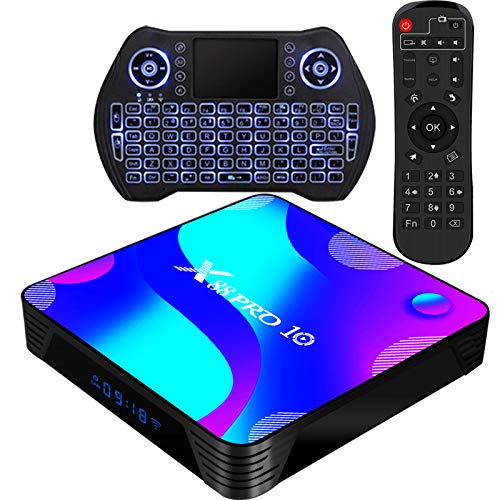 Android TV box, backlit keyboard and remote control