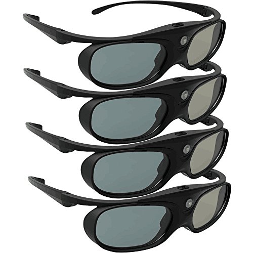 DLP Link 3D-Brille, ELEPHAS 144Hz wiederaufladbare Active Shutter Brille für die meisten DLP-Link 3D-Projektoren - Acer, ViewSonic, BenQ Vivitek, Optoma,...