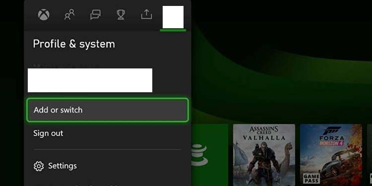 Xbox hinzufügen oder wechseln