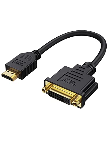 HDMI zu DVI Kurzes Kabel 0,5 ft, CableCreation Bidirektional DVI-I (24 + 5) Buchse auf HDMI Stecker Adapter 1080P DVI zu HDMI Konverter kompatibel mit Xbox,...