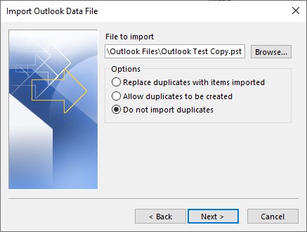 Outlook importiert keine Duplikate