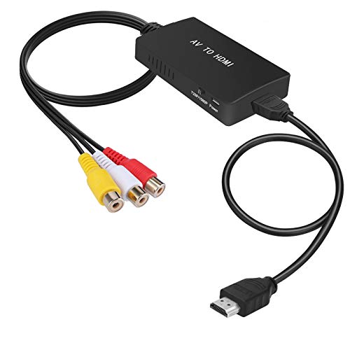 Tengchi RCA zu HDMI Konverter, Composite zu HDMI Adapter Unterstützung 1080P PAL / NTSC Kompatibel mit PS one, PS2, PS3, STB, Xbox, VHS, VCR, Blue-ray DVD ...