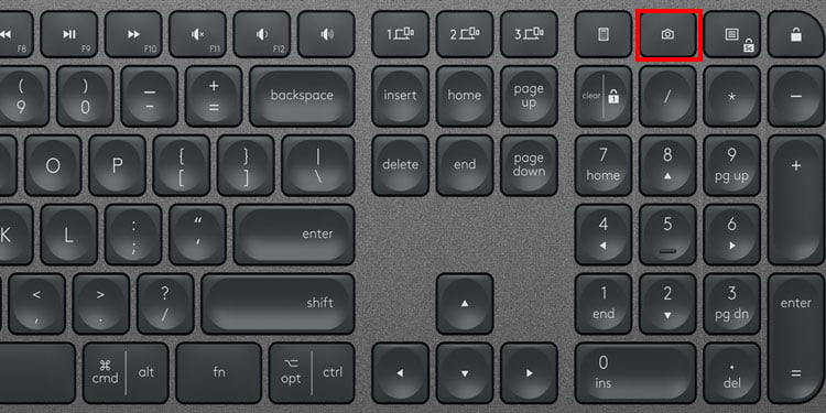 Druckbildschirm auf Logitech-Tastatur