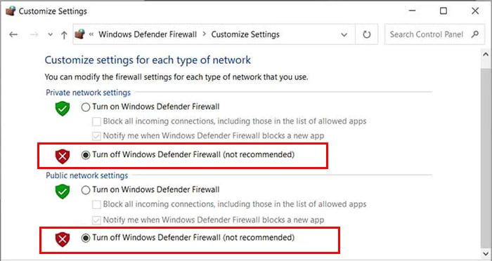 Windows-Defender-Systemsteuerung deaktivieren