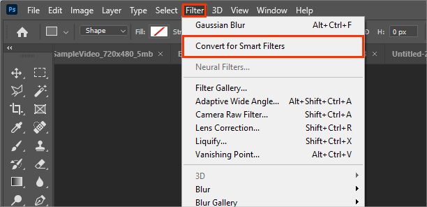 Konvertieren für Smart-Filter-Photoshop-Video