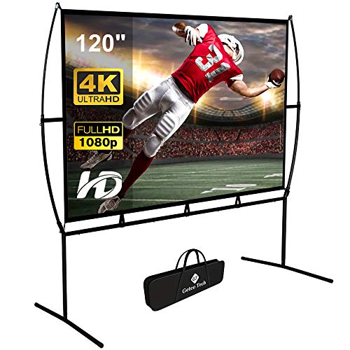Projektor-Bildschirm mit Ständer 120 Zoll, Outdoor-Projektor-Bildschirm16: 9 4K HD Doppelseitige Projektionen Filme Bildschirm, tragbare Projektor-Bildschirm für Heimkino faltenfrei mit Tragetasche.