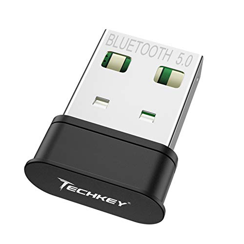 USB Bluetooth Adapter für PC Empfänger - Techkey Mini Bluetooth 5.0 EDR Dongle Sender für Computer Desktop Transfer für Laptop Bluetooth Headset...