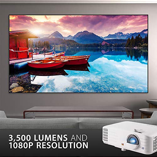 ViewSonic 1080p Projektor mit 3500 Lumen DLP 3D Dual HDMI Sportmodus und geringer Eingangsverzögerung für Spiele, Stream Netflix mit Dongle (PX703HD)