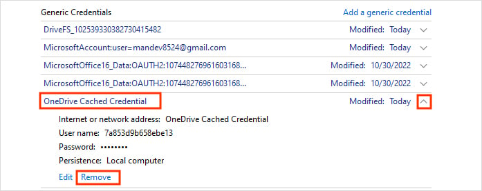 OneDrive-Cached-Credential