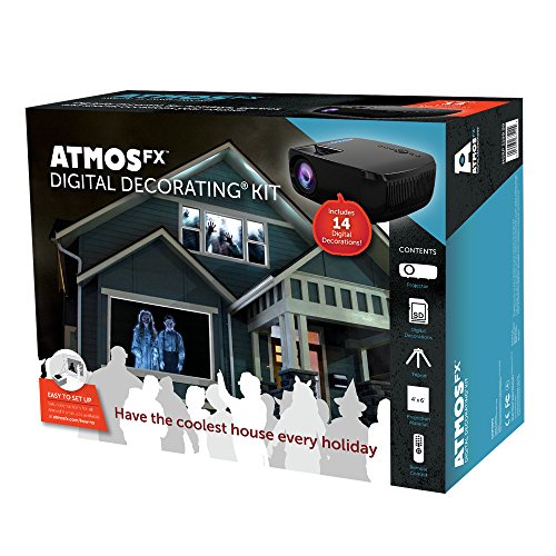 AtmosFX Digital Decorating Kit, Projektor mit Zubehör für die Weihnachtsprojektion an Halloween, Weihnachten, Geburtstagen und mehr