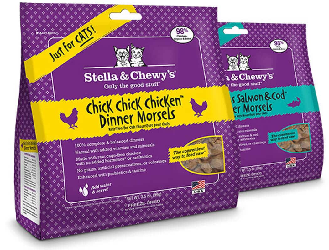 Stella und Chewy's Katzenfutterpackungen eines der besten Futter für Katzen mit IBD-Optionen
