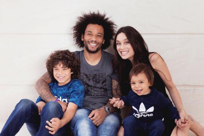 Marcelo da Silva mit seiner Frau und seinen Söhnen